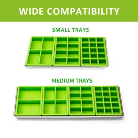 Mix Cavity Silicone Tray Dividers for Harvest Right Freeze Dryer Medium and Small Trays, 4 Pieces Green Silicone Trays for Harvest Right Freeze Dryer Accessories