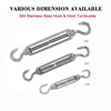 POFET 10pcs M4 Stainless Steel 304 Hook& Hook Turnbuckle Wire