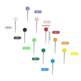 MABAHON 1000PCS Push Pins for Cork Board, 10 Colors Thumb Tacks, 0.6 Inch Pin with Coloured Heads,Decorative Map Tacks with Steel Points for World Map, Cork Board, Fabric Marking