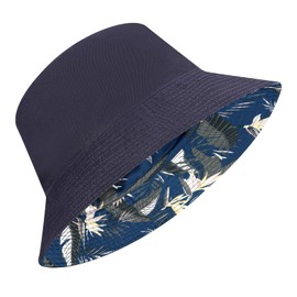 Glitovox Men's Bucket Hat, Large Size Safari Hat, Extra Large Sun Hat, Hat, Spring and Summer, UV Protection, Wearable on Both Sides, Chin Strap, Cotton, Face-Reducing Effect, 22.8-24.8 inches (58-63