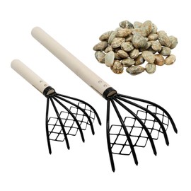Vkinman 2 Pcs Claw Rake Clam Scraper Tool for Beach Clamming Claws Hand Rake Seafood Shell Digger Tool