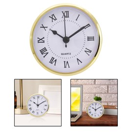 Baoblaze 90mm/3.54inch Quartz Clock/Insert with Roman Numeral, Quartz Movement Gold Rim