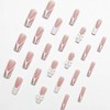 NICENEEDED 24 Pcs White French Tip Press on Nails, Long