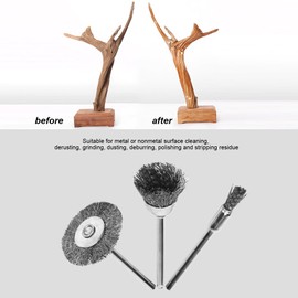 24Pcs Brass Steel Wire Brush Polishing Wheels Full kit, Grinder Polishing Brushes for Dremel Rotary Tools