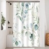Uiiooazy Green Leaves Shower Curtain, Eucalyptus Leaf Plants Pattern, Bathtub