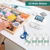 15PCS Mini Printer Thermal Sticker Paper,Including 2 Rolls Transparent And