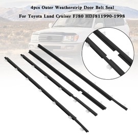 Topteng 4pcs Outer Weatherstrip Door Belt Seal for Toyota Land Cruiser FJ80 FZJ80 HZJ80 1990-1998 68210-60010, 68160-60010, 68230-60010