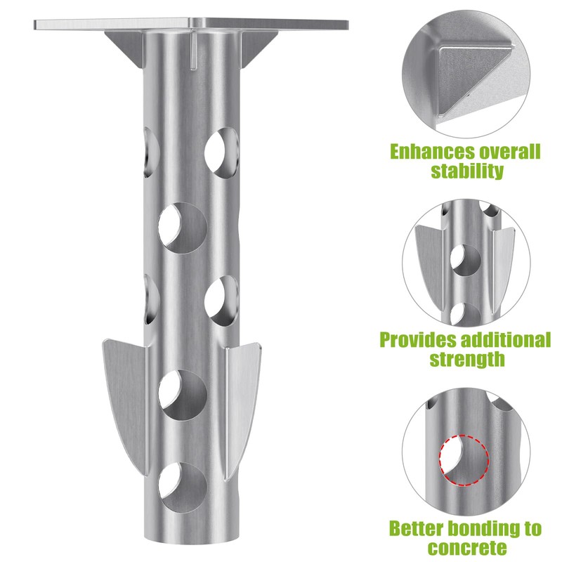 Lifeswell Universal In-Ground Umbrella Base, Rust-Resistant Steel Concrete Holder, Space-Saving