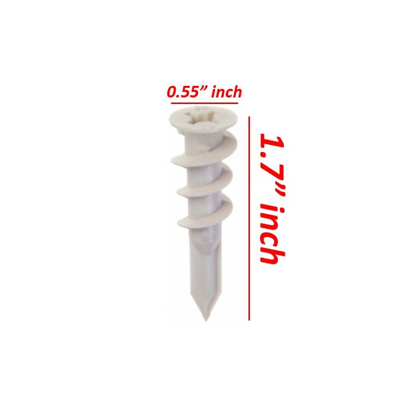 Wideskall® Self Drilling Drywall Nylon Anchors Fit #8 - #10