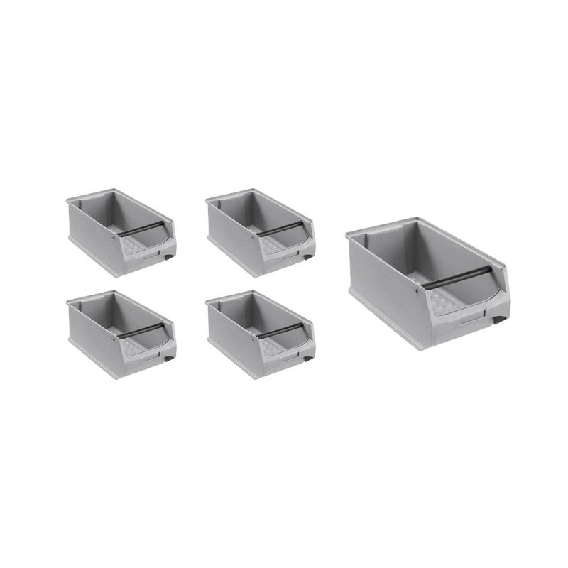 PROREGAL Economy Set of 5 Grey Storage Boxes 4.1 with