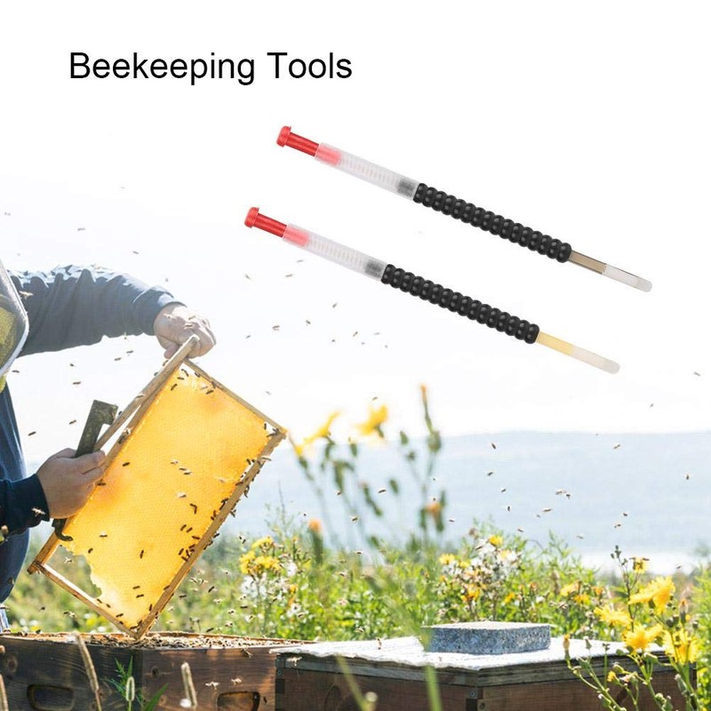 Mumusuki 2 Pieces Queen Bee Rearing Equipment Retractable Grafting Tool