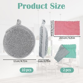 JRJRN Pack of 10 Non Scratch Wire Dishcloth, Cleaning Wire Tea Towels, Multi-Purpose Wire Tea Towels for Wet and Dry Cleaning, Reusable Scourer Cleaning Cloth with Cloths for the Kitchen