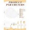 WDF 350PCS White and Gold Plastic Plates - Gold Plates