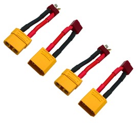 2 Pairs XT90 to T-Plug RC Male Female Connector Wired Adapter for RC Car Plane Lipo Battery ESC (XT90 to T-Plug Wired)