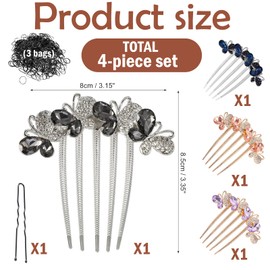 Luxury Accessories Designed Hair Clips,Pearl Rhinestones Hair Accessories Flower Rhinestones Hair Combs Stunning Hair Comb Clip for Women – Beautifully Designed Wedding Hair with Sparkling Jewels – Versatile Hair Comb