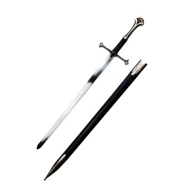 Medieval Sword One Hand Sword, Dull Blade. for Collection, Gift, Show and Fair Cosplay and LARP (King-Silver)