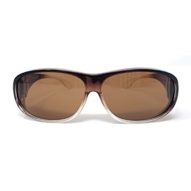 Incredible Bargains The Bella Colorful Two Tone Ombre Fit Over OTG Oval Sunglasses, Brown