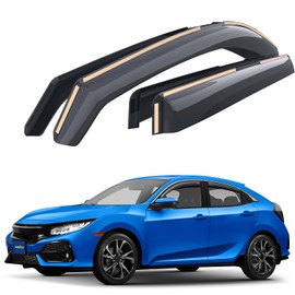 Goodyear Shatterproof in-Channel Window Deflectors for Honda Civic 2016-2021 Hatchback, Rain Guards, Window Visors for Cars, Vent Deflector, Car Accessories, 4 pcs - GY008119