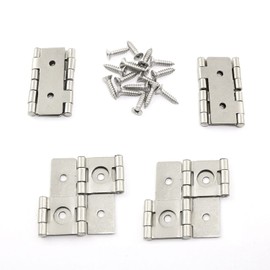 Pro Bamboo Kitchen 4pcs Screen Hinge 360 Degree Rotation Iron Hinge 46x43mm Furniture Folding Double Acting Hinges with Mounting Screws White Nickel