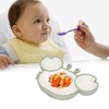 Crab Suction Plate with Suction Cup Base Silicone Divided Plate