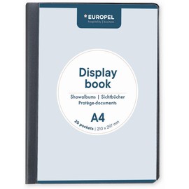 HF2 A4 Front View Display Book with 20 Pockets - Black