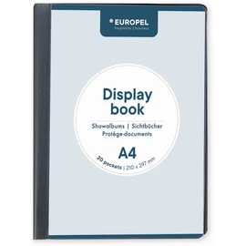 HF2 A4 Front View Display Book with 20 Pockets - Black