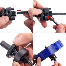 LANIAKEA 7 Inch Bi-Metal Hole Saw 178MM M42 Annular Hole Cutter HSS Variable Tooth Pitch Holesaw Set with Arbor Blue for Cornhole Board Wood Metal Plastic Fiberboard