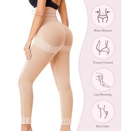 RDSIANE Shapewear Tummy Control Leggings Seamless Butt Lifting Shapewear Girdles For Women Body Shaper Thigh Shapewear Beige