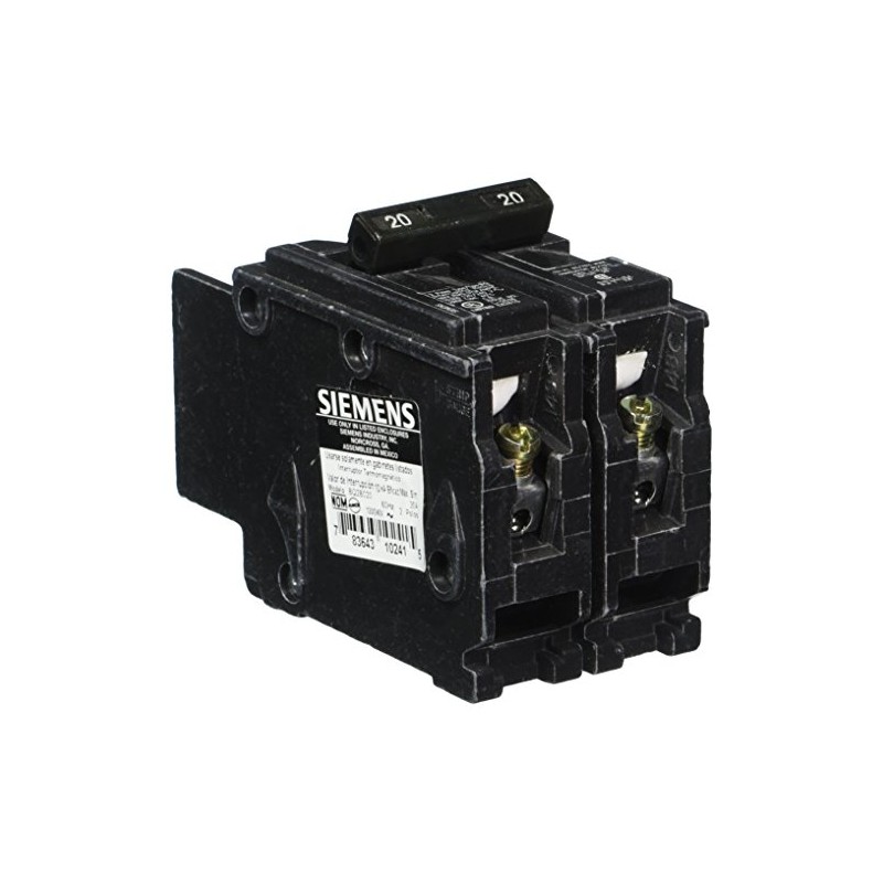 SIEMENS BQ2B020 20-Amp Double Pole 120/240-Volt 10KAIC Lug Out Breaker,