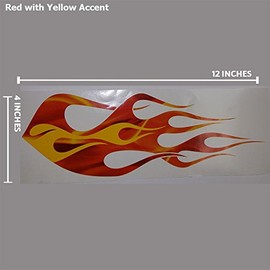 Flame in Flame Duo Decal Kit Golf Cart, ATV, RC Truck, Car Motorcycle, Helmet (Red with Yellow Accent)