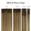 HOTBANANA Clip in Hair Extensions Real Human Hair, 140g 9pcs