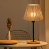 LAMSU Small Rattan Lamp Shade, Boho Bell Lamp Shades for
