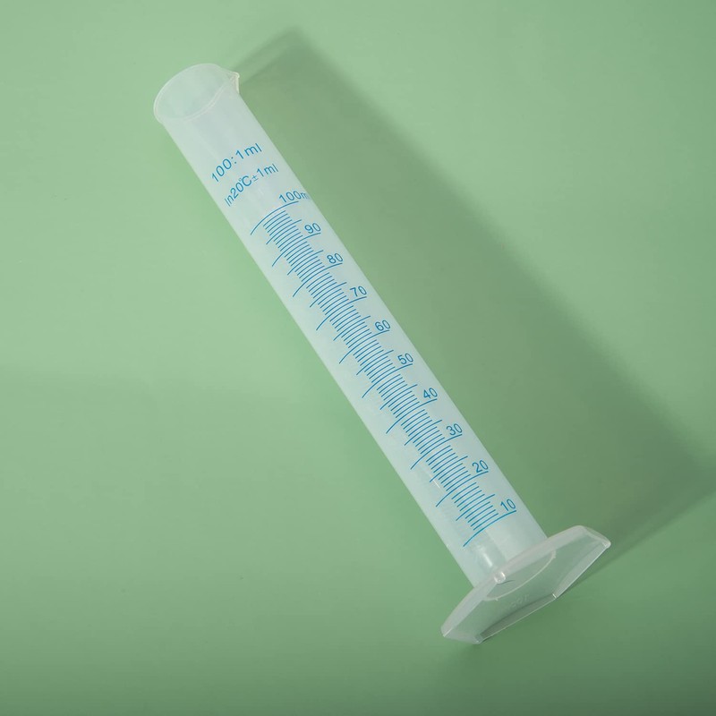 Euvoym 1 Piece 100ml Transparent Blue Line Measuring Graduated Cylinder