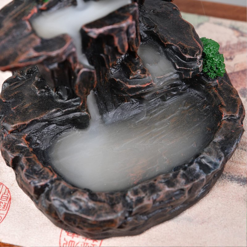 XUDREZ Mountain Waterfall Backflow Incense Burner, Incense Holder Censer with
