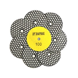 DT-DIATOOL Dry Diamond Polishing Pads 4 Inch/100mm 8PC #100 for Granite Marble Ceramic