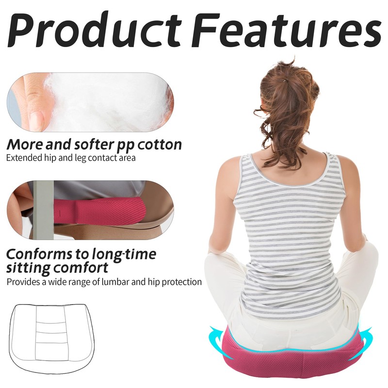 runfider Car Booster Thick Height Adjustable Seat Cushion with Breathable