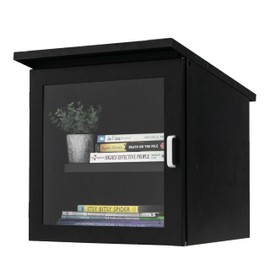 Ilyapa Outdoor Library Book Box - Free Literature Exchange Kit for Outside - Black Powder Coated Steel - with Easy 4x4 Post Mount - 16x14x17 Inch