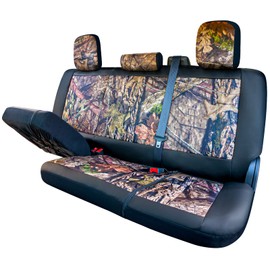 Season Guard Mossy Oak Camo Truck Bench Seat Cover Fits All Full-Size Silverado F-150 Ram Sierra Titan Tundra Pickup Trucks; Folding Bench or Standard Bench Seats; 600D Oxford Fabric with Faux Leather