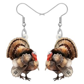 RAIDIN Acrylic Cute Thanksgiving Turkey Dangle Drop Earrings for Women Chicken Earrings Jewelry Gifts for Christmas Holiday (E074)