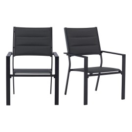 No Brand· Mainstays Dashwood Outdoor Dining Chair, Black, 2 Pack