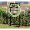 CALIDOLA Freestanding Garden Hose Organizer with Black Powder-Coated Finish -