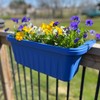 Apollo Exports International 20" Adjustable Railing Planter, Blue
