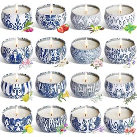 YOROXRG Scented Candles Gifts Set 16 Pack Soy Wax Travel Tin Jar Candles for Home 2.5 OZ for Mom for Christmas, Birthday, Thanksgiving, Mother's Day