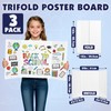 3 Pack Trifold Poster Board, 16in x 24in Corrugated Project