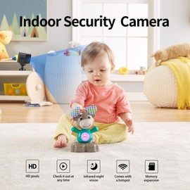 Firegodzr Upgraded Version 2025 1080P Wireless Indoor Security Camera, Indoor Night Vision, pet Home Camera, Suitable for Home Office, Outdoor Security, Real-time Recording Monitoring -P128