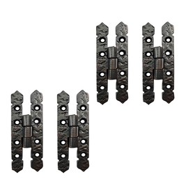 Adonai Hardware Allon Antique Cast Iron H Cabinet Hinges (4" x 4 Pack, Oil Rubbed Bronze) for Vintage Barn Doors, Cupboards, Kitchen Wardrobes, Wooden Jewelry Box, Sheds, Furniture, Chest and Trunks