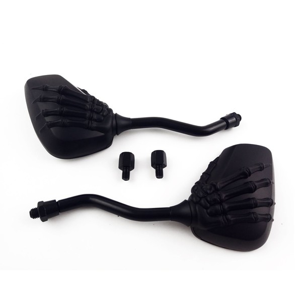Anzene Custom Skull Skeleton Hand Claw Side Mirrors Rearview 10mm