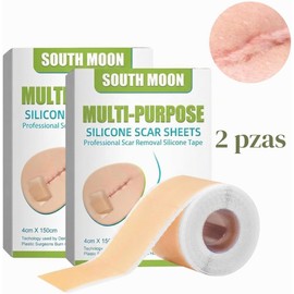 2 Rollos Cinta Silicona Reparación Cicatrices Marcas Piel Silicona Suave Grado Para Eliminación Cicatrices Cómoda Indolora Reusable Cesárea Acné