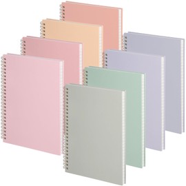 Fuutreo 8 Pack Hardcover Spiral Notebook A5 5.7 x 8.5 College Ruled Spiral Journal Notebook 80 Sheets 160 Pages 8 Color Waterproof Cover Ruled Paper  
