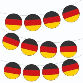 AK Giftshop Germany German Flag Bunting Party Decorations Flags - 12pcs / 2.5m Ribbon